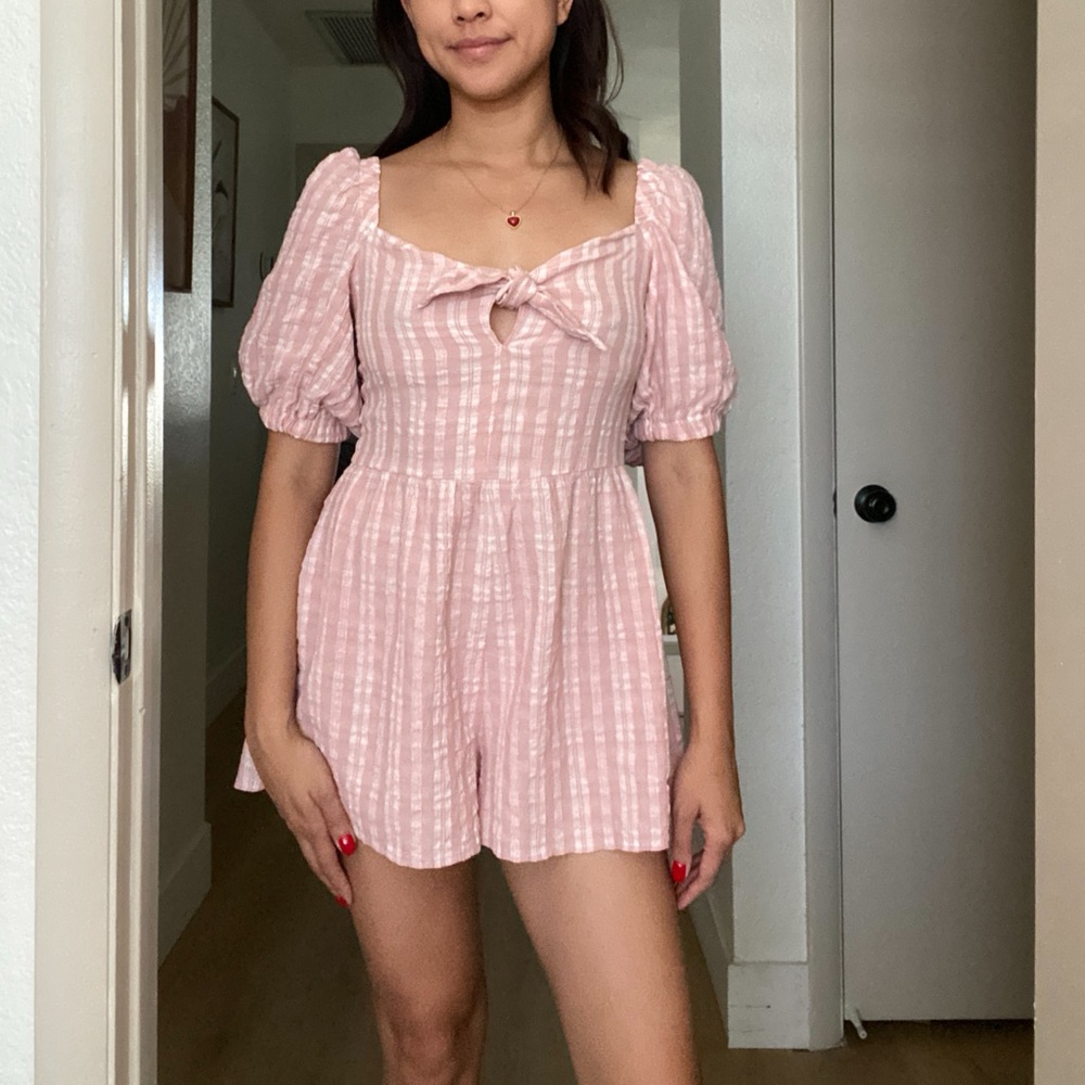 TopShop Pink Gingham Romper